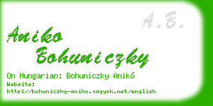 aniko bohuniczky business card